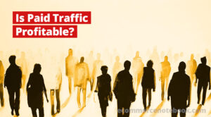 Can You Double Your Income With Paid Traffic? 4 Painting of black silhouetted people walking into mist with text overlay Is paid Traffic Profitable